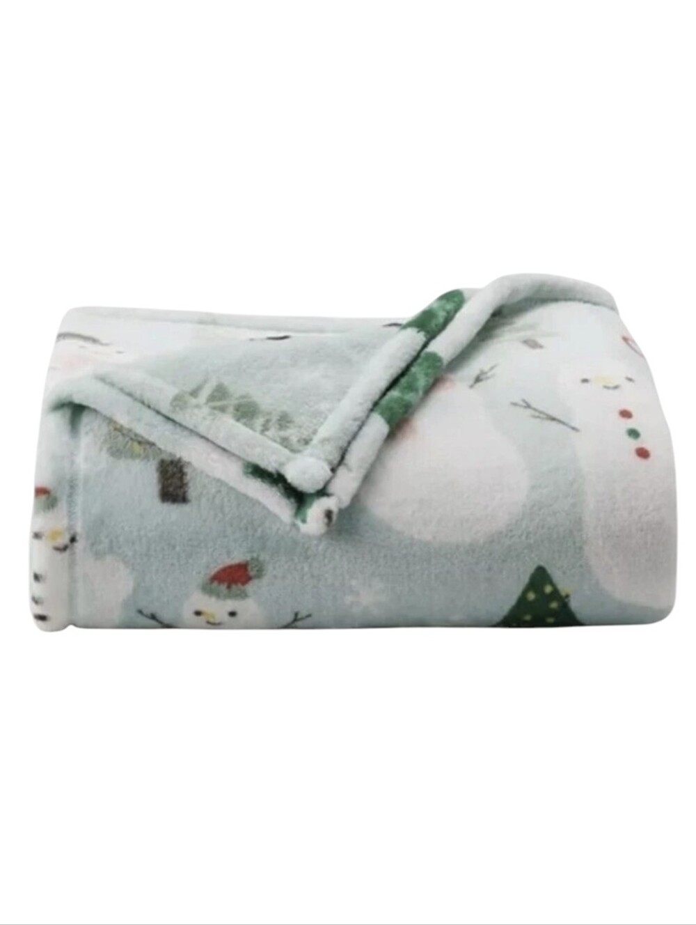 Snowman Christmas Tree Plush Oversized Plush Throw Blanket 5' x 6' Holiday New